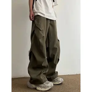 Kyn Apparel  Parachute Cargo Pants Men Hip Hop Wide Leg Trousers Male Quick Drying Hip Hop