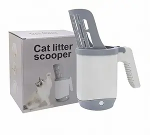 Portable Cat Litter Shovel with Rolls Poop Bags, Cat Litter Scoop with Waste Bags, Durable Pet Waste Cleaning Tool