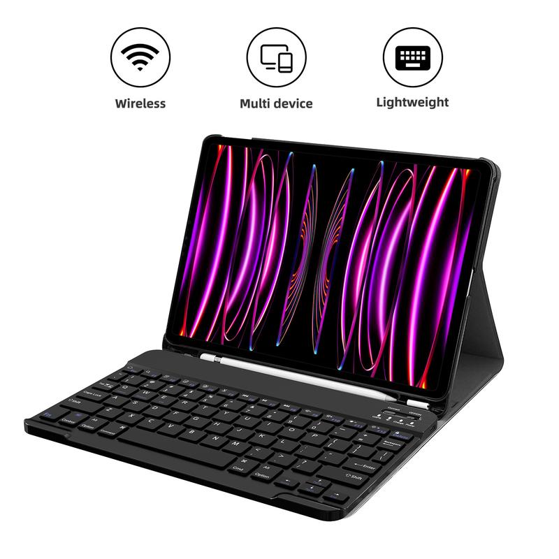 10 inch Wireless Keyboard Devices with Bluetooth, Slim Wireless Portable Travel Office Computer Accessories, for ipad, Android,Tablets, etc Rechargeable