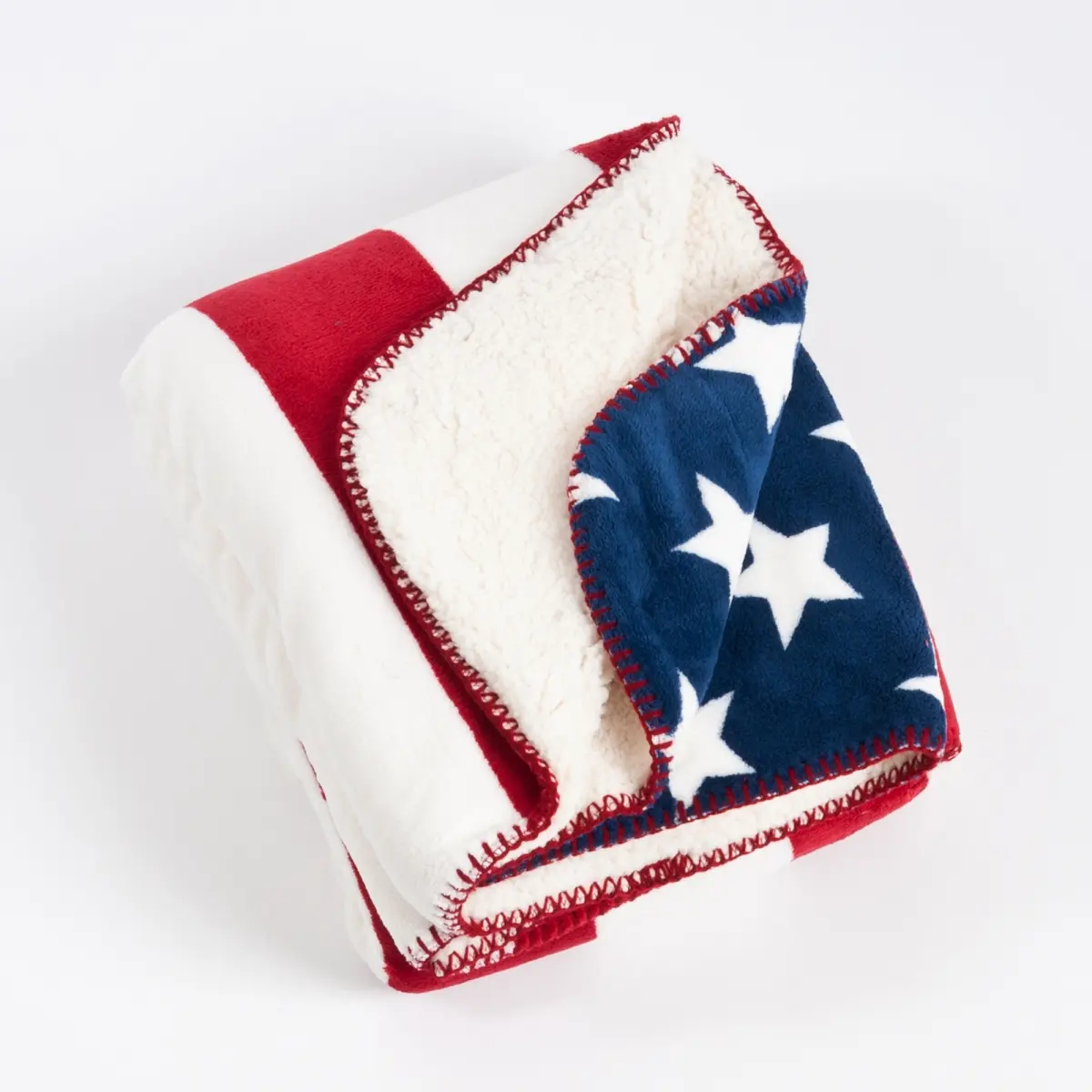 50x60 in. Soft & Cozy Sherpa Throw Blanket - Red US Flag Design, American Patriotic, USA Themed, American Patriotic Blankets, Usa Themed Blankets