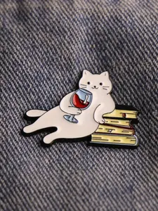 Cartoon Cat Design Brooch Pin, Cute Cat Brooch Pin for Women & Men, Fashion Turn-Down Collar Pin, Backpack Badge, Gift for Friends