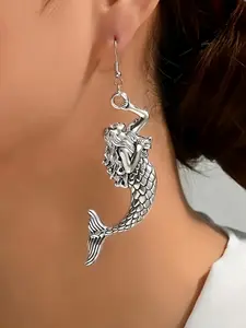 Boho Mermaid Earrings Set, Creative Ocean Vacation Style, Unique Design, Elegant Dangle Earings for Women, Fashion Jewelry