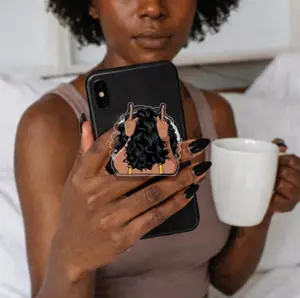 Slay Black Girl Phone Grip, MagSafe Compatible Loop Stand, Phone Accessory