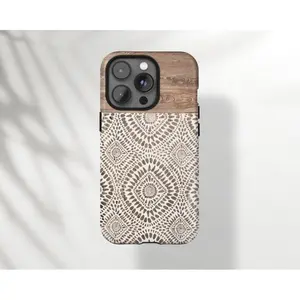 Boho Wood Pattern Tribal Pattern Phone Case suitable for iPhone 17, 16, 15, 14, 13, 12, 11 Pro Max, X, XR, XS Max, 8, And 7 Plus,screen protector,fidgets Durable Protection