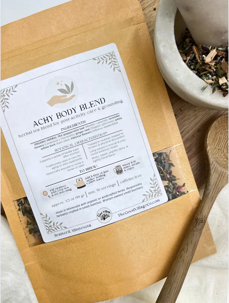 Achy Body Blend: Herbal Tea Blend for Inflammation & Joint Discomfort (Caffeine-Free) - Ancient Remedy Inflammation Relief Tea - Joint Pain Relief - O