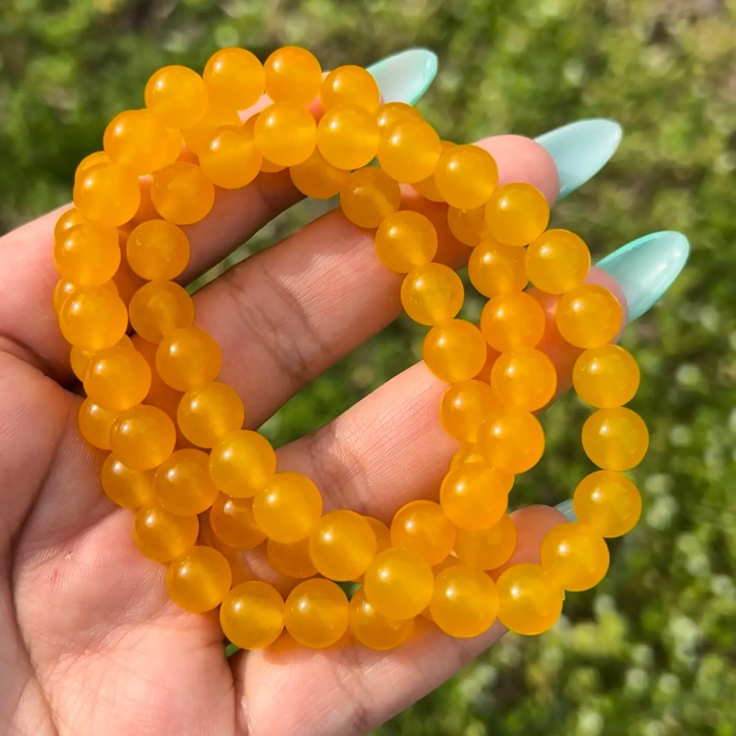 Yellow Agate Genuine Crystal Bracelet - 8mm Beads, Natural Crystal Design, Unique Shape & Color, Elegant Accessory for Adults