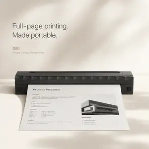 A4 Portable Thermal Printer & Travel Printer - Ink Free Printing Machine for Car & Dorm, Wireless Bluetooth Inkle Travel Printer for US Letter, iOS & Android