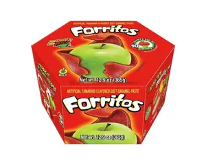 Forritos Tamarindo Flavored Mexican Candy Apple Covering (5 Count) Sweet Snack Bonbon Candies Tangy