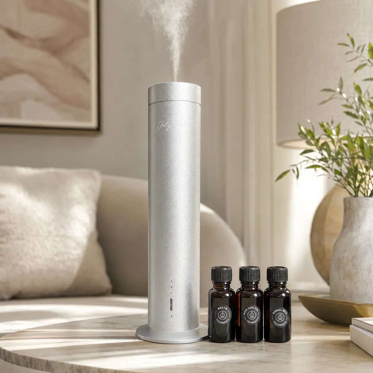 Large Capacity Waterless Aroma Diffuser, Quiet Essential Oil Scent Humidifier with Remote & Type-C USB Charging for Home, Living Room & Workplace