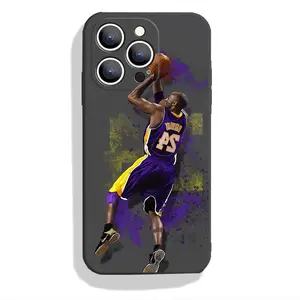 Kobe Phone Case Black IPhone 17 16 15 14 13 12 11 Pro Max Plus Air Soft Silicone TPU Shockproof Anti Drop Protector Anti-Fall Cases Shell Basketball