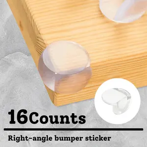 16 Counts Furniture Safety Corner Protector, Clear Design with Extra Strong Adhesive Strips for Trace-Free Removal