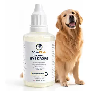 Dog Eye Drops, Cataract Eye Drops for Dogs, Daily Eye Care for Moisture, Comfort & Cleanliness, Tear Stain Support, Lubricating Ophthalmic Solution & Sodium Hyaluronate, Gentle Formul -50ML