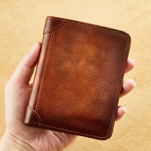 Genuine Leather Trifold Wallet For Men, Ultra Slim Top Grain Cowhide Card & Cash Holder With RFID Blocking Function, Anti-Theft Short Bifold Purse, Durable Portable Daily Money Clip Perfect For Daily Use, Business Occasions, Travel And Outdoor Activities