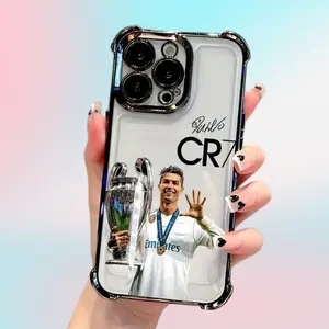 SU!Football Star Golden Ball C-CR7 Phone Case Compatible with iPhone 17 Pro Max Air,16, 15, 14, 13, 12, 11 Pro Max, - Shockproof Transparent Soft Back Cover
