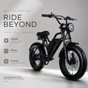 2026｜1000W Electric Bike for Adults ,lFullSuspensionTop Speed 30+MPHRange 40-70 Miles | 48V 15AhRemovableBatterylLED Headlights 20-InchAll-Terrain Fat Tires lUL2849Certified ebike|Mother's Day gift hybrid
