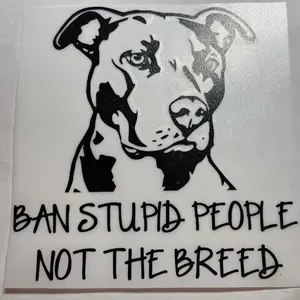 Pitbull ban stupid people car decal / vinyl sticker