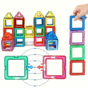 Magnetic Building Blocks Kids Toy Magnetic Tiles Set, DIY Designer Construction Learning Toy, Creative Build Suitable for Boys Girls Birthday Gift