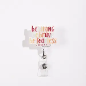 Inspirational Badge Reel with Bible Verses, Inspirational Message, Motivational Words, Be Strong Be Brave Be Fearless Design, Perfect Gift for Encouragement