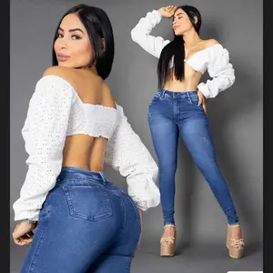 Jean Colombiano Women's High-Waisted Skinny Fit Denim Bottoms for Everyday Wear - Womenswear