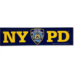 NYPD Shield Police Department Decal Sticker, 1.5 x 6 Inches, Removable