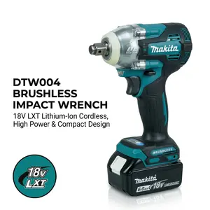 MakitaDTW004 Brushless Impact Drill, 18V Lithium Battery, 350N・m Tightening Torque, 630N・m Maximum Breakaway Torque, Multiple Speed Modes, Ideal for High-Strength Bolts and Professional Use
