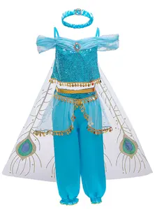 Cartoon Cosplay Costume Fancy Carnival Party Holiday Kids Clothes Princess Girls Sequins Ball Gown Children Cocktail Dress for all Season 2 to 8 Years