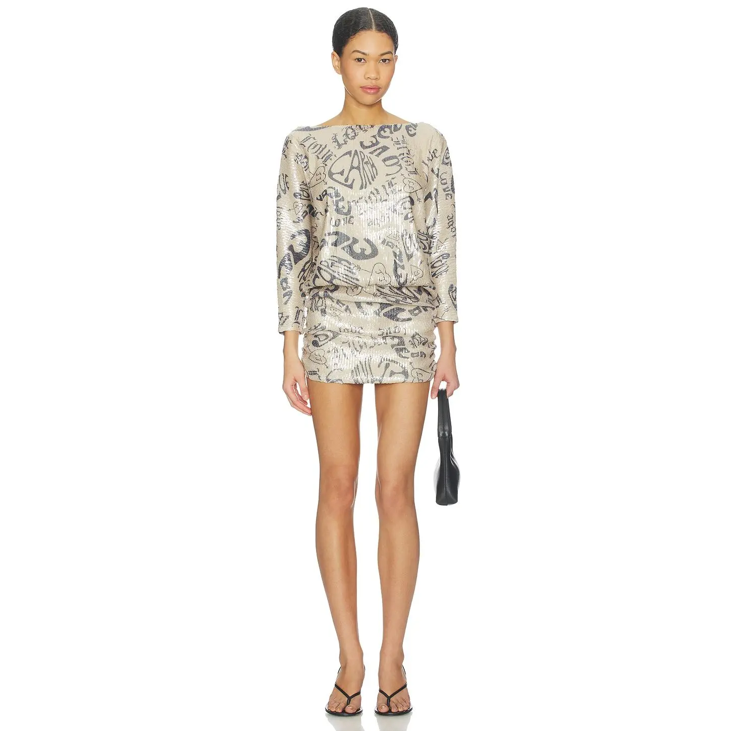 Juliet Johnstone Sequin Disco Dress in Tan