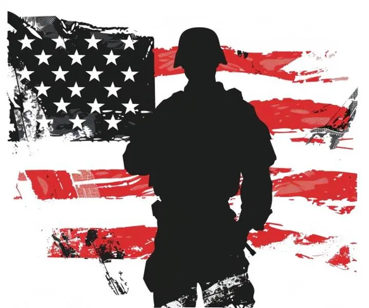 Patriotic Military Veteran Car Decal – American Flag Soldier Sticker – USA Army Support Vinyl Decal for Truck, SUV, Window, Laptop – Proud US Military Gift for Veterans & Patriotic Americans
