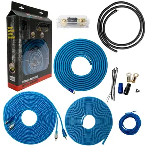 American Bass 4 Gauge Complete CCA (Copper Clad Aluminum) Amplifier Wiring Kit - Car Audio Amp Install Kit with Power, Ground & RCA Cables