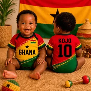 Ghana Baby Soccer Bodysuit, Personalized Name Number Baby Jersey, Personalized Ghana Soccer Jersey For Kids Youth