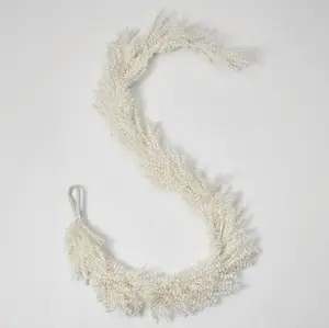 Frosted Shimmer Cream Baby's Breath Gypsophila Christmas Mantel Garland Holiday Table Runner