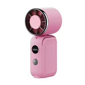 Ice Sens Hurricane Fan, 350° Rotating Foldable Waist Hanging Fan, Portable Digital Display Small Fan, Handheld Cooling Device, Rechargeable Belt Fan