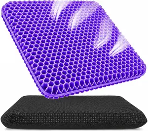 Cooling Gel Seat Cushion, Honeycomb Breathable Chair Pad with Non-Slip Cover, Car Seat Cushion, Father's Day Gift Ergonomic Support for Office Chair, Car Drivers, Desk & Wheelchair