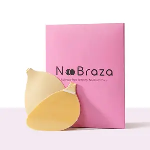 NoBraza Push up Strapless Bra Sticky Bra Skin-Friendly Lightweight Waterproof & Sweat-proof Washable Reusable Silicone Adhesive Lift Bra for Strapless Dresses Wedding Party Wear