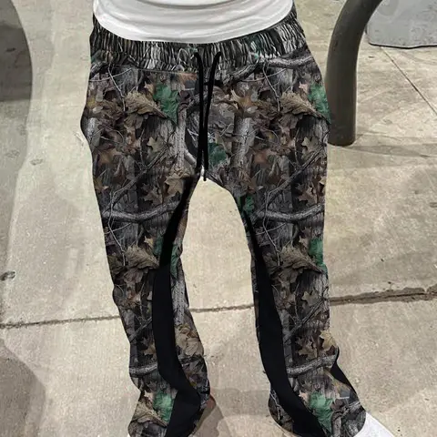 Men's Casual Camo Print Jogger Pants, Athleisure Style Bottoms, Fashion Streetwear Hip Hop Dance Fitness Outdoor School Hiphop Rapper Style Runner Pants
