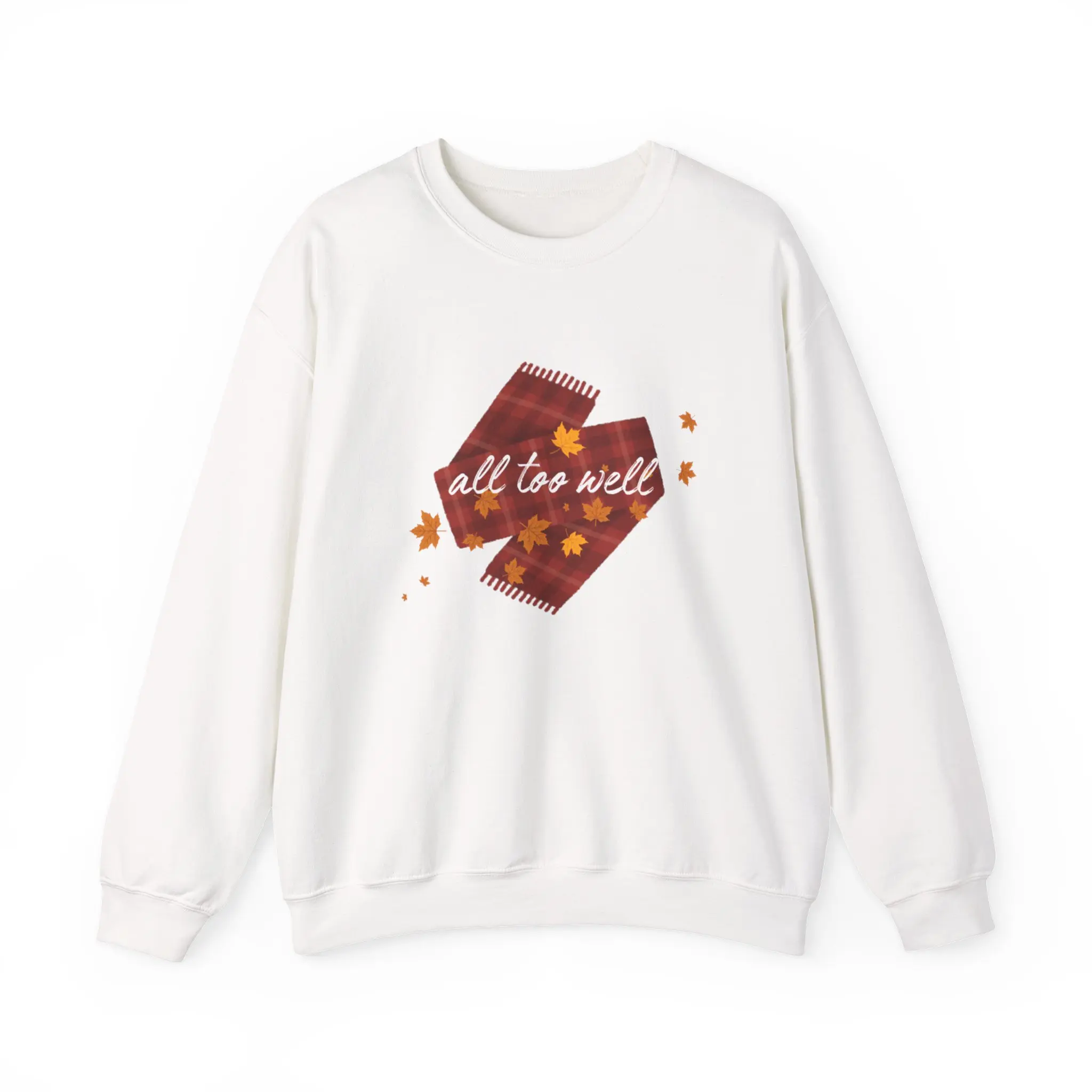 All Too Well Crewneck Sweater Autumn Fall Vibes Red Falling Leaves Pullover