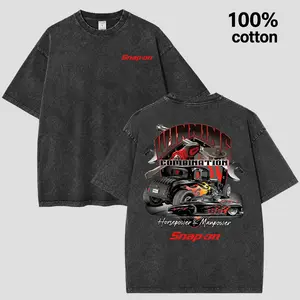 Vintage Washed Snap-on Graphic Tee - Retro "Winning Combination" Hot Rod Oversized T-Shirt