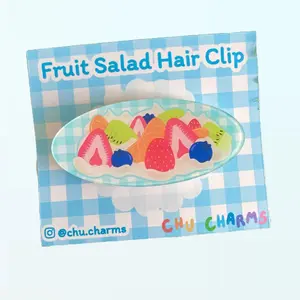 Fruit Salad Hair Clip | Picnic Acrylic Barrette | Kawaii Fruits Hair Accessories | Cute Alligator Hair Pin | Cute Colorful Trinket