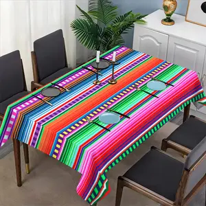 1 piece 7 Colorful Tablecloth Set, Fabric, Washable Table Cover, Ideal for Dining Tables, Tea Tables, TV Cabinets, Picnic Mats, Home & Party Use, Picnic Table Cover