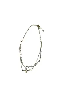 Dainty Cross and Pearl Bolo Bracelet