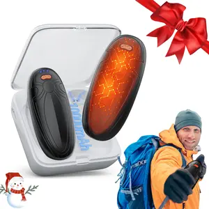 Hand Warmers Rechargeable With 10000 mAh Charging Box,2 Pack Portable Electric Handwarmers, Reusable Pocket Heater Great for, Hunting, Golf, Camping, Raynauds, Christmas Outdoor, Women Mens Gifts Double-Sided Rechargeable