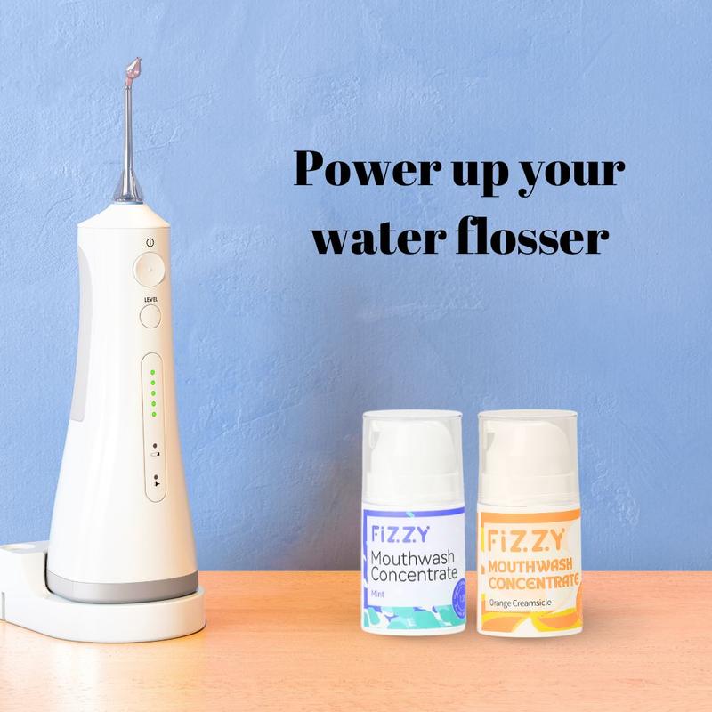 Fizzy Mouthwash & Tongue Scraper Set – Alcohol-Free, Travel-Size, 70+ Uses, pH Balanced, Vegan & Gentle Formula