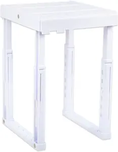 Adjustable Locker Shelf for School, Work & Gym Lockers  Expandable Width & Height, Stackable,  Support, Durable Locker Organizer Shelf  Easy to Assemble, Fits Standard Lockers, White