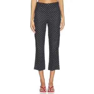 FAITHFULL THE BRAND Iria Capri Pant in Lola Polka Dot Black & Cream