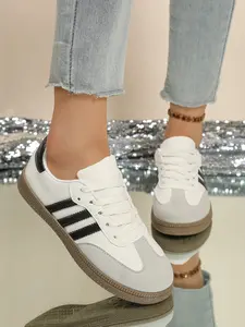 Women's Fashion Thick Sole Breathable Athletic Walking Shoes, Trendy Walking Shoes, Comfort Support, Casual Textile Upper, Rubber Outsole, All Seasons Couple Shoes, Trending Shoes, Rubber Soled Shoes