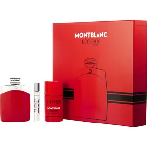 Mont Blanc Legend Red Set-Eau De Parfum Spray 3.3 Oz & Deodorant Stick 2.5 Oz & Eau De Parfum Spray 0.25 Oz For Men