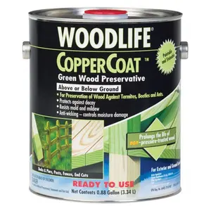 212 MAIN Woodlife 1901A Coppercoat Ready-to-Use Water-Based Green Wood Protector, Pack of 4, Termite-Proof Outdoor Wood Protectant for Exterior Surfaces
