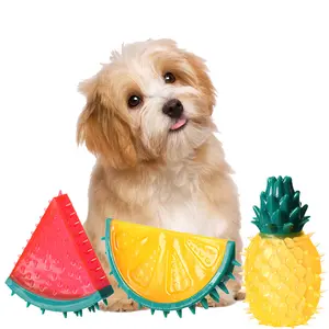 Dog & Cat Fruit Sound Chew Toy, Pineapple & Lemon Designs ceramic