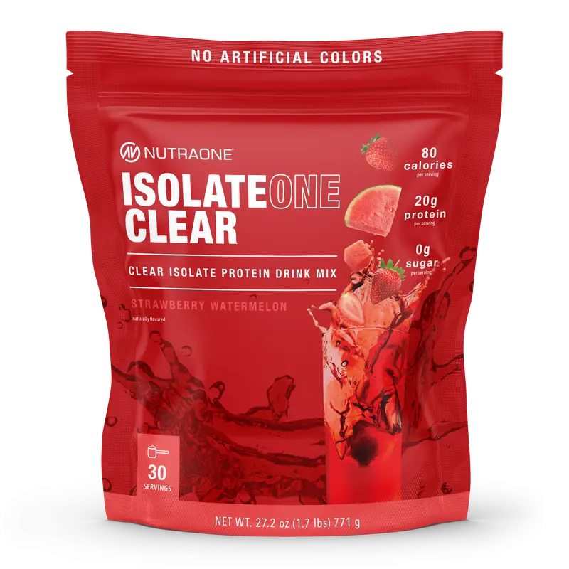 IsolateOne Clear NutraOne Clear Whey Protein Powder Drink Mix, Naturally Flavored, Clear Protein Drink, 20g of Protein, Zero Sugar Healthcare Dietary