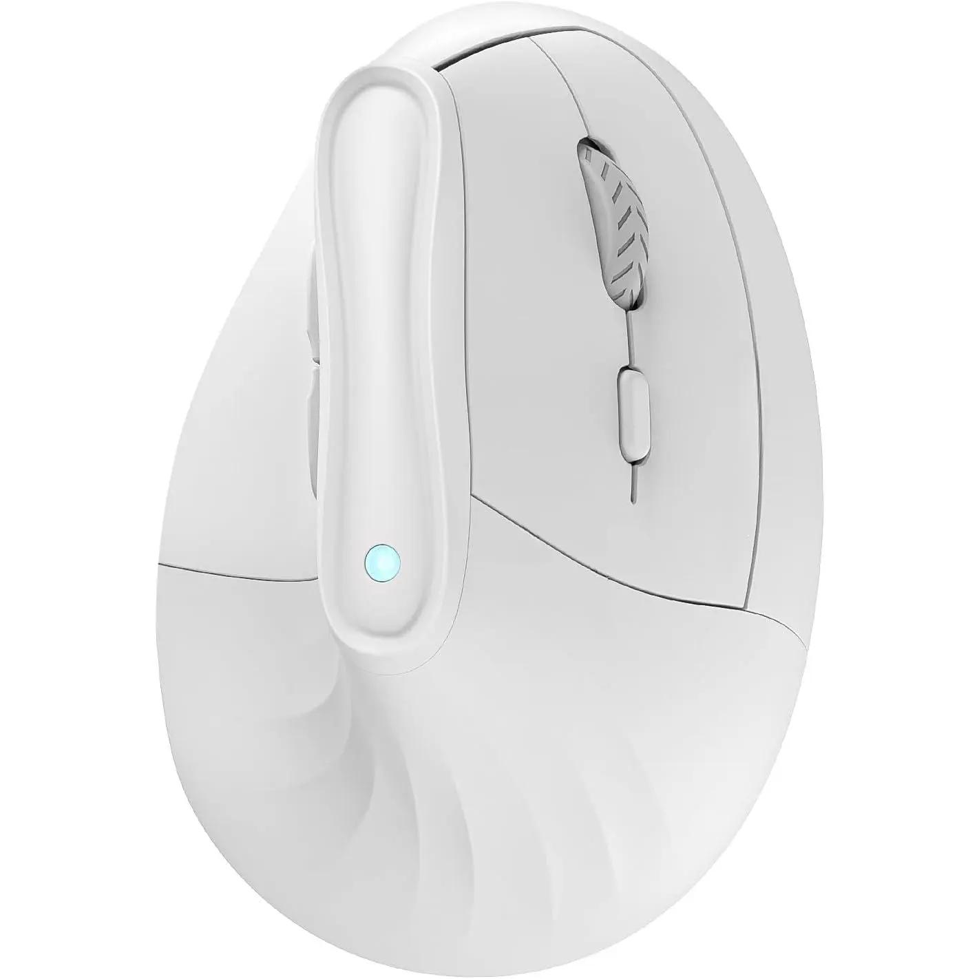 Silent 57° Ergonomic Wireless Tower Mouse - Vertical Ergo Mouse with Bluetooth (BT5.0,BT3.0)&2.4G, 5 Adjustable DPI Settings (800/1200/2400/4000), 5 Buttons, 12 Months Battery Life, Power-Conserving for Gaming Laptops, PCs (Windows,macOS,iPadOS), White, C